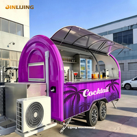 Remorque de restauration rapide JINLIJING entièrement équipée, cuisine mobile commerciale, camion de desserts, cocktails, café et glaces à vendre