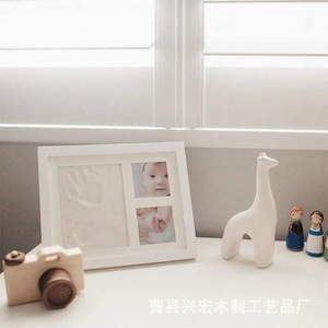 Cadre photo DIY pour empreintes de pattes d'animaux, rectangulaire, en bois, horizontal, à poser sur table, pour salon, chambre, bureau - Product Image 3