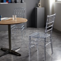 Chaises Chiavari Modernes en Cristal Transparent, en Acrylique et Résine, Empilables, Imperméables, avec Coussin en PC, pour Chambre et Salon – Vente en Gros