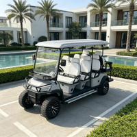 Voiturette de golf électrique 4 places avec boîte de rangement arrière, couleur de carrosserie personnalisable et rangement supplémentaire, batterie lithium 72V, homologuée DOT