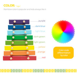 Jouet musical à 8 tons, instrument <span class=keywords><strong>en</strong></span> <span class=keywords><strong>bois</strong></span> pour enfants, <span class=keywords><strong>xylophone</strong></span> pour bébé de 18 mois et plus - Product Image 6