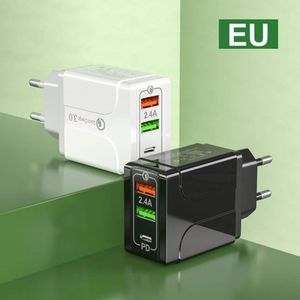 ที่ชาร์จโทรศัพท์ QC3.0 ขายดี ช่องเสียบ USB คู่ ชาร์จเร็วแบบ Type C ที่ชาร์จโทรศัพท์มือถือแบบติดผนัง สำหรับสมาร์ทโฟน - Product Image 2