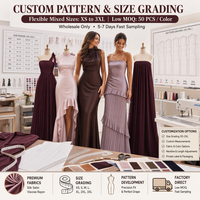 Robe de soirée/mariage personnalisée OEM en satin de polyester et rayonne mélangée avec dentelle, manches courtes, pour femme, design modifiable, vente en gros 50 pièces