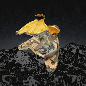 Sweat-shirt à capuche double couche personnalisé pour homme, uni, surdimensionné, rétro, lourd, réversible, en molleton français, à fermeture éclair, 100% coton - Product Image 3