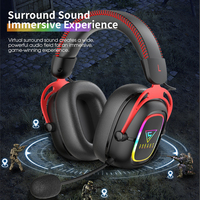 Casques de jeu sans fil Doqaus Sniper 7 avec micro, écouteurs BT, faible latence, coussinets confortables, casques supra-auriculaires RGB