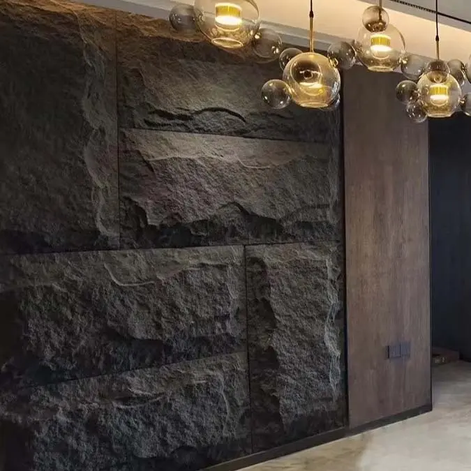 Kültür dekoratif yapay tuğla duvar doğal taş tasarım PU duvar taşı yapay taş