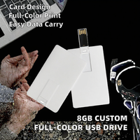 Flashdisk USB Custom 8GB, Cetak Warna Penuh, Memory Stick USB 2.0 Plastik, Promosi Bisnis