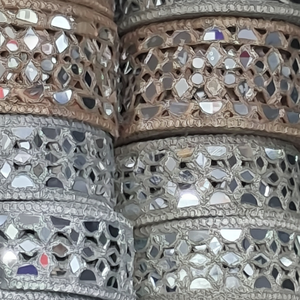 Bordure en dentelle de coton brodée miroir africaine, couleur personnalisée, largeur 25 mm, douce, pour vêtements, vente en gros - Product Image 1