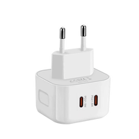 Cargador Rápido Universal con Doble Puerto USB Tipo-C PD y Enchufe UK/EU para Teléfonos Inteligentes Android, Tabletas, Relojes Inteligentes y Cámaras