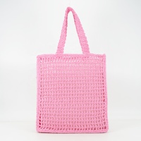 Sacs à main de plage en paille rose pour dames en gros Sacs à main pour dames étanches Style bohème printemps été saisons