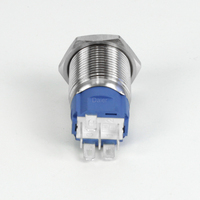 Interrupteur à bouton-poussoir métallique étanche IP65 16MM SPST 1NO 1NC momentané/verrouillable avec LED annulaire, certifié CE ROHS, pour voiture et bateau