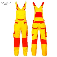 Pantalon à bavette personnalisé pour hommes multi-poches Hi Vis Cargo a Trendy Pantalon à bavette avec bande réfléchissante uniforme de travail
