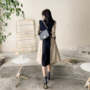 Versione coreana da donna del <span class=keywords><strong>Trench</strong></span> della giacca allungata stringata aderente alla <span class=keywords><strong>moda</strong></span> - Product Image 3