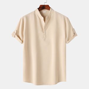 Camicia estiva da <span class=keywords><strong>uomo</strong></span> a <span class=keywords><strong>maniche</strong></span> <span class=keywords><strong>corte</strong></span> Plus Size 3XL colletto rialzato-personalizzabile all'ingrosso per il commercio estero - Product Image 5