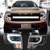 Feux avant LED F150 Lariat SVT pour Ford F-150 P415 2009-2014, montage C-Clamp, DRL Bi-LED, mise à niveau Plug-n-Play