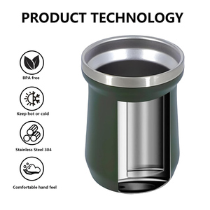 Frasco de vacío de acero inoxidable de doble pared personalizado con aislamiento de té argentino Yerba Mate juegos de paja taza de calabaza taza de té Mate - Product Image 4
