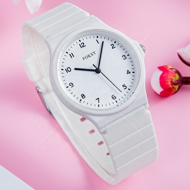 Wholesale Minimalistic Fashion Quality Plastic Women'S Quartz Hand Watch Luxury Slim Wristwatch for Women and Girl