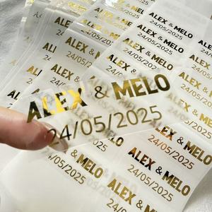 wholesale best price gold foiled clear custom kiss cut sticker <b>sheets</b> - Product Image 2
