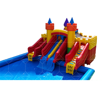 Parc aquatique gonflable extérieur commercial de PVC de Platon 0.55-0.9mm avec la glissière d'amusement de double piscine pour des enfants et des adultes
