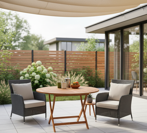 High Quality Modern Teak Round <b>Folding</b> Table Jepara Artisans Delivering Strong Weather Resistant Design Patio Garden Picnic Use - Product Image 6