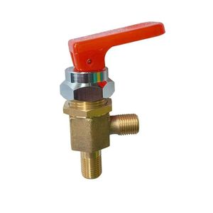 Válvula angular de latón con manija roja para dispensador de agua, fácil instalación, diseño industrial, boquilla recta, control de doble función - Product Image 3