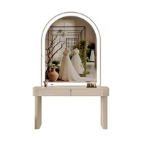 Yicheng Table de maquillage moderne simple à bas prix, petite table de toilette avec miroir, ensemble de table de maquillage avec lumières et tabouret à vendre