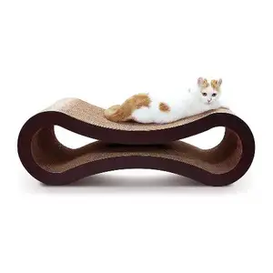 Rascador de cartón para gato, protector de muebles de cama, juguete curvado de forma ilimitada
