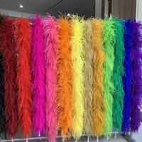 Boa en plumes d'autruche 5 plis teintes, colorées et duveteuses, rouge et jaune, pour artisanat DIY, costumes, soirées dansantes, Halloween