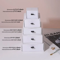 Boîte cadeau en papier de luxe avec poignée pour bijoux, tiroirs coulissants personnalisés pour boucles d'oreilles