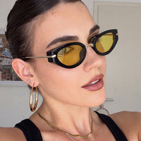 Lunettes de soleil rétro vintage œil de chat steampunk avec protection UV400, pour la conduite, tendance, mode, extérieur, pour hommes