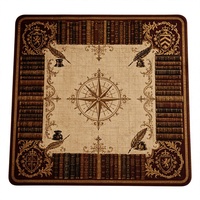 Tapis de Mahjong de luxe imprimé HD avec motifs de livres de bibliothèque vintage et boussole, en caoutchouc antidérapant, enroulable, portable, pour divertissement, livraison rapide