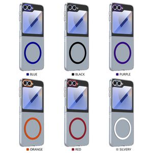 Cao Cấp Không Màu Vàng Từ Tinh Thể Rõ Ràng PC + Glass Gấp Trường Hợp Điện Thoại Đối Với Samsung Z Lật 6 5G Trường Hợp - Product Image 6