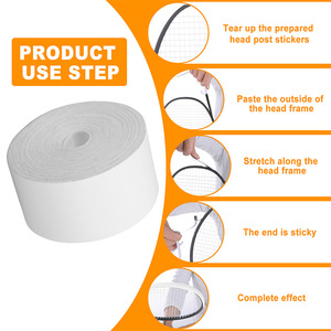 Badminton Racket Head Protector 3.5cm X 5m White And Black Wear Resistant Frame String Protector For Badminton Tennis Table - Product Image 1