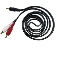 Câble Audio Aux 3.5mm à 2 RCA Jack mâle mâle câble d'extension pour haut-parleur moniteur Microphone conducteurs plaqués or veste en PVC