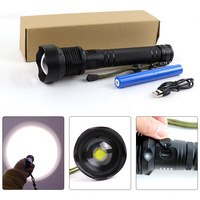Lampe torche LED P70 super lumineuse 2000 lumens, 20W, puissante, rechargeable par USB, étanche, à focalisation réglable, tactique, en alliage d'aluminium