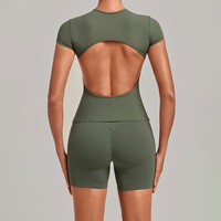 T-shirt de sport ajusté pour femme, dos nu, haute qualité, pour le yoga, le Pilates et l'entraînement