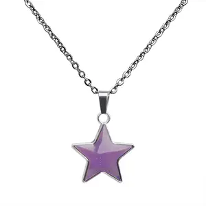 Personalized Pentagram Pendant Necklace Color Changing Necklace Collar De Estrella Color Change Magic Mood Star Necklace