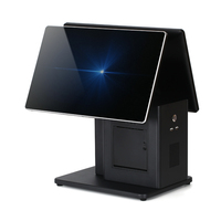 Terminal de point de vente tactile tout-en-un à double écran 15,6 pouces Windows Intel I5/i3 pour commerce de détail, boîtier métallique, caisse enregistreuse
