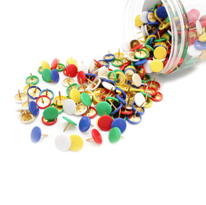 50 cái/bộ đầy màu sắc kim loại đẩy chân giấy bản đồ nút chai Hội Đồng Quản trị Mũ đứng đầu ngón tay cái đinh ghim văn phòng trường văn phòng phẩm drawingpin - Product Image 5