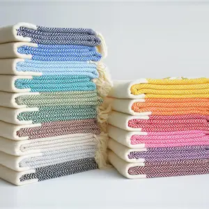 Good quality acrylic custom throw woven blanket wool like custom color with tassel