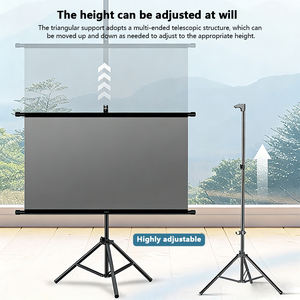 Topleo anti light <b>projector</b> screen foldable white grid <b>projector</b> screen portable <b>tripod</b> floor standing alr projection screen - Product Image 2