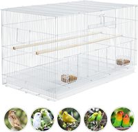 Cage d'extérieur en métal pour volière blanche Cage de vol pour oiseaux Grands perroquets Grandes calopsittes