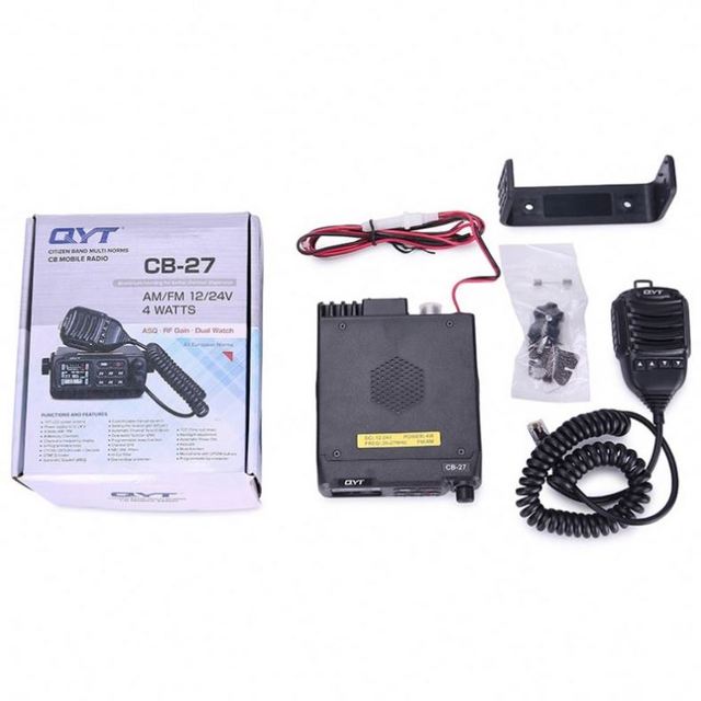 QYT Mobile CB Transceiver AM FM citizen band european multi-norms CB27 12V 24V mobile radio two way radio