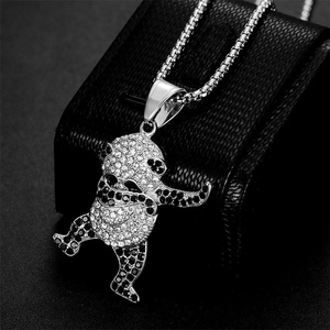 Colgante de acero inoxidable para collar, joyería fina, hip hop, baile callejero, animal, <span class=keywords><strong>panda</strong></span>, diamante - Product Image 4