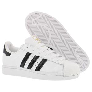 Zapatos Adidas Superstar II de Cuero para Mujer, Blanco, Negro, Dorado Metálico - Product Image 4