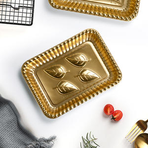 50 plateaux jetables en <span class=keywords><strong>plastique</strong></span> doré pour huîtres, épais, pour fête, sashimi, sushi, saumon, huîtres - Product Image 2