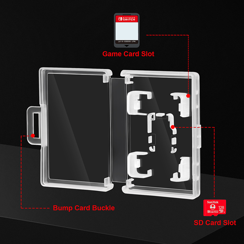 Mini Clear Single Game Card Cartridge Micro SD Card Holder