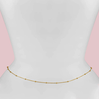 Chaîne de corps personnalisée, longueur réglable, sexy, plaqué or, argent 925, perles dorées, chaîne de taille pour femmes
