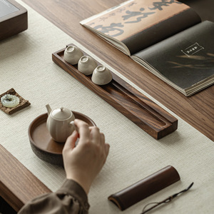 Walnut Wood Tea Cup Storage Rack Solid Wood Retro Drain Rack Home Use Tea Ceremony Accessories - Product Image 2