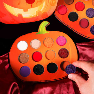 Palette d'ombres à paupières duochrome mate et chatoyante avec logo personnalisé Palette d'ombres à paupières en forme de citrouille pour <span class=keywords><strong>Halloween</strong></span> <span class=keywords><strong>maquillage</strong></span> hautement pigmenté - Product Image 2